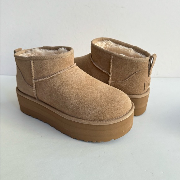 UGG Shoes - UGG CLASSIC ULTRA MINI PLATFORM SAND SHEARLING BOOTS US 7